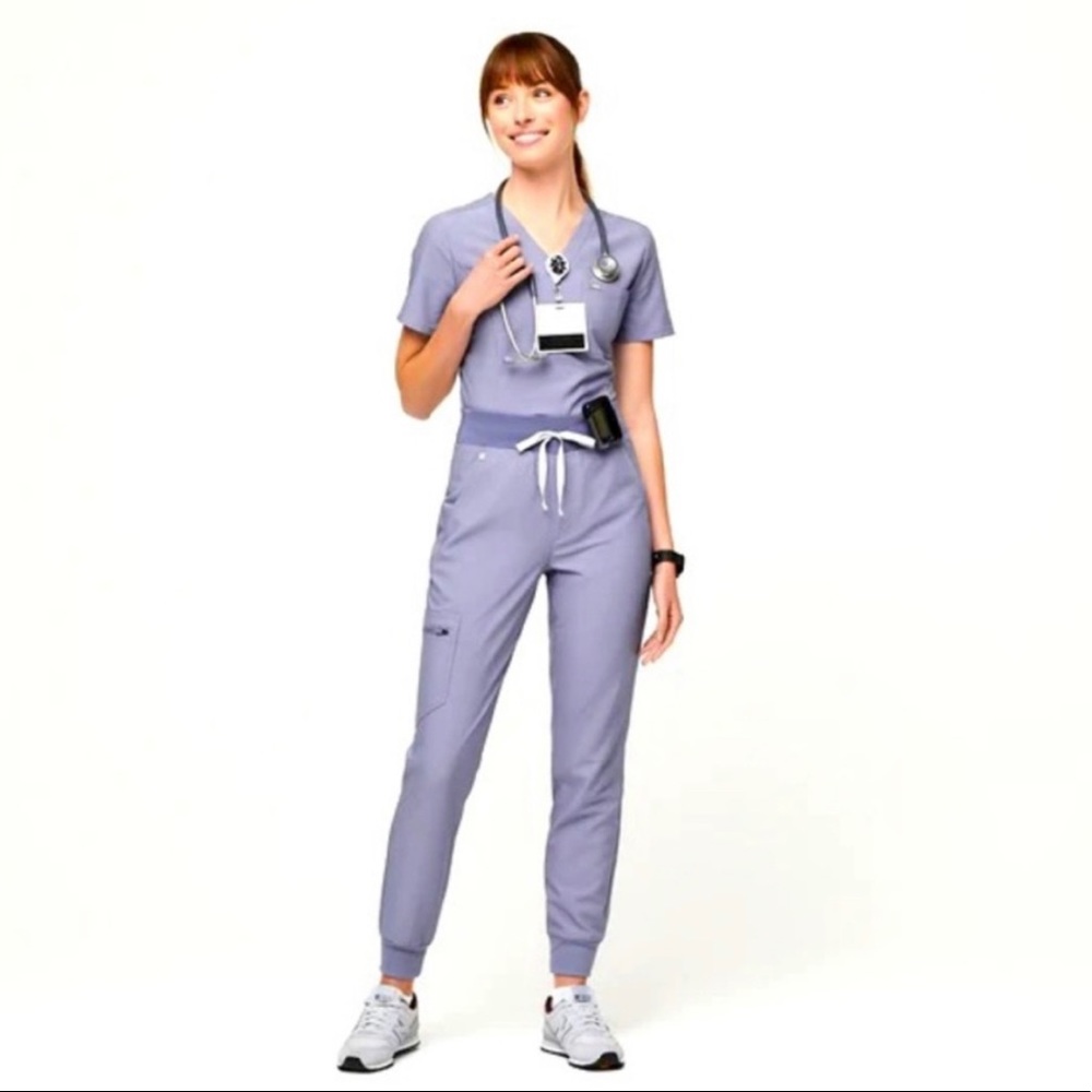 Women's FIGS Vapor Blue Catarina Scrub Top